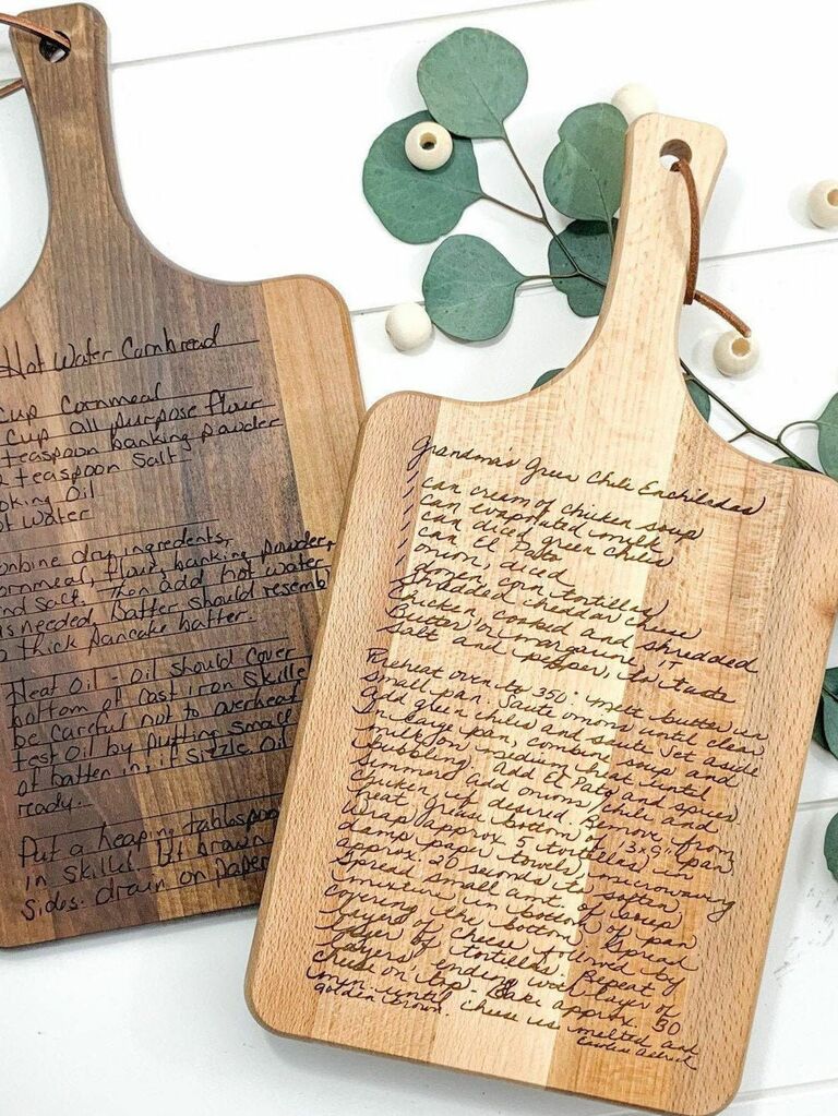 custom recipe cutting board special gift for wife