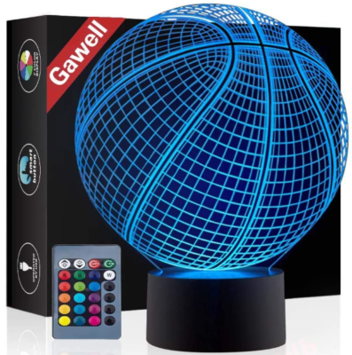 This is an image of boy's 3D basketball illusion lamp with Remote control 