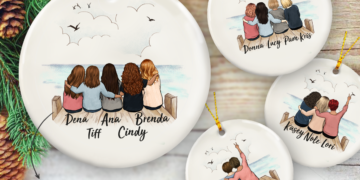 Personalized best friend Christmas gift ideas Ceramic Ornament (PRINTE – Unifury