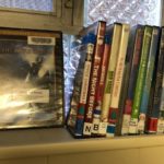 Collection of holiday-themed library DVDs.